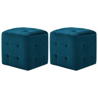 vidaXL Pouf 2 Stk. Blau 30x30x30 cm Samtstoff