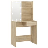 vidaXL Dressing Table with LED Sonoma Oak 74.5x40x141 cm Engineered Wood