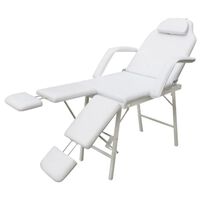 vidaXL Portable Facial Treatment Chair Faux Leather 185x78x76 cm White