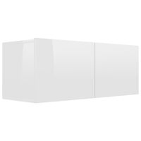 vidaXL TV Cabinet High Gloss White 80x30x30 cm Engineered Wood