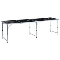 vidaXL Klappbarer Bier-Pong-Tisch 240 cm Schwarz