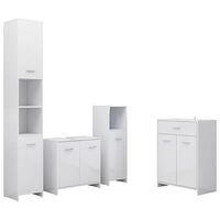 vidaXL Set mobilier de baie, 4 piese, alb extralucios