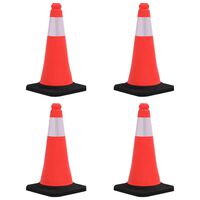 vidaXL Reflective Traffic Cones with Heavy Bases 4 pcs 50 cm