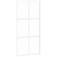 vidaXL Skjutdörr vit 102,5x205 cm härdat glas och aluminium