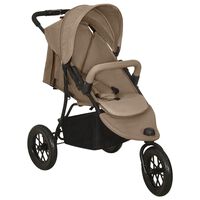 vidaXL Poussette pour bébé Taupe Acier