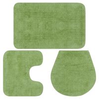 vidaXL Conjunto tapetes de casa de banho 3 pcs tecido verde