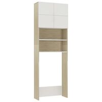 vidaXL Armário máquina de lavar roupa 64x25,5x190cm branco e carvalho