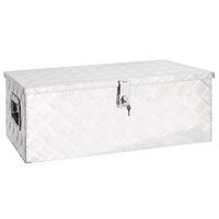 vidaXL Kutija za pohranu srebrna 80 x 39 x 30 cm aluminijska