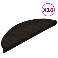 vidaXL Samolepilne preproge za stopnice 10 kosov temno rjave 56x17x3cm