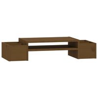 vidaXL Monitor Stand Honey Brown 70x27.5x15 cm Solid Wood Pine