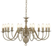 vidaXL Chandelier Antique White 12 x E14 Bulbs