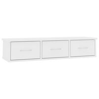 vidaXL Estante cajones para pared contrachapada blanco 88x26x18,5 cm