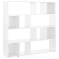 vidaXL Bibliothèque/Séparateur de pièce Blanc brillant 105x24x102 cm