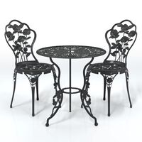 vidaXL 3-tlg. Bistro-Set Aluminiumguss Schwarz