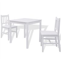 vidaXL Conjunto de comedor 3 piezas madera de pino blanco