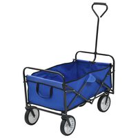 vidaXL Klappbarer Handwagen Stahl Blau