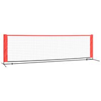 vidaXL Filet de tennis Noir et rouge 300x100x87 cm Polyester