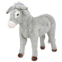 vidaXL Standing Plush Toy Donkey Grey XXL