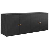 vidaXL Garden Storage Cabinet Black 198x55.5x80 cm Poly Rattan