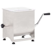 vidaXL Mezcladora de carne con caja engranajes acero inox. plateado