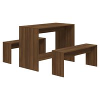 vidaXL Ensemble à manger 3 pcs Chêne marron Bois d'ingénierie