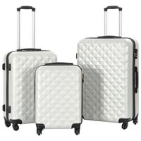 vidaXL Hartschalen-Trolley-Set 3 Stk. Helles Silber ABS