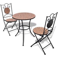 vidaXL Set mobilier bistro, 3 piese, cărămiziu, plăci ceramice