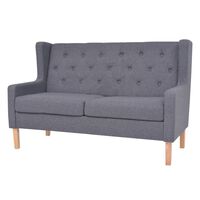 vidaXL Dvivietė sofa, audinys, pilka