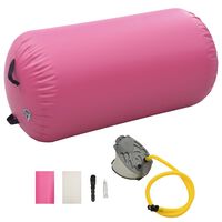 vidaXL Gymnastiekrol met pomp opblaasbaar 120x75 cm PVC roze