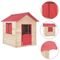 vidaXL Casa de juegos para niños de madera de abeto rojo