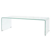 vidaXL Mesa de centro de vidrio templado transparente 98x45x30 cm