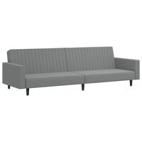 vidaXL Dvivietė sofa-lova, šviesiai pilkos spalvos, aksomas