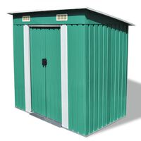 vidaXL Garden Shed Green Metal