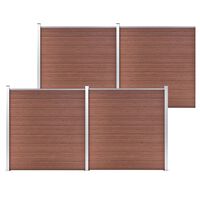 vidaXL Painel de vedação para jardim 699x186 cm WPC castanho