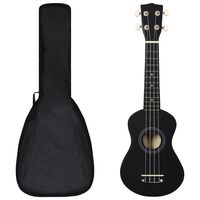 vidaXL Soprano Ukulele Set with Bag for Kids Black 21"