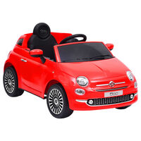 vidaXL Coche correpasillos eléctrico Fiat 500 rojo