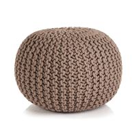 vidaXL Handgestrickter Pouf Baumwolle 50 x 35 cm Braun