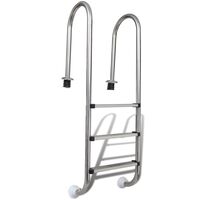 vidaXL Escalera de piscina 3 peldaños acero inoxidable 304 120 cm