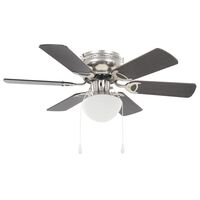 vidaXL Ventilator tavan decorativ cu iluminare, 82 cm, maro închis