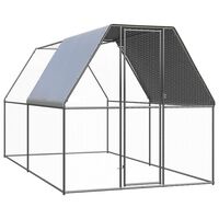 vidaXL Outdoor Chicken Cage 2x4x2 m Galvanised Steel