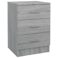 vidaXL Mesita de noche madera contrachapada gris Sonoma 38x35x56 cm