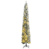 vidaXL mākslīgā Ziemassvētku egle, rotājumi, sniegs, 300 LED, 270 cm