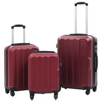 vidaXL Hartschalen-Trolley-Set 3 Stk. Weinrot ABS