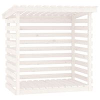 vidaXL Firewood Rack White 108x73x108 cm Solid Wood Pine