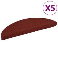 vidaXL Tapis autoadhésifs de marches 5 pcs Rouge 56x17x3 cm Aiguilleté