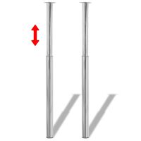 vidaXL Pieds de table télescopique 2 pcs Chrome 710 mm - 1100 mm