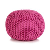 vidaXL Handstickad puff bomull 50x35 cm rosa