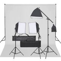 vidaXL Photo Studio Kit with Light Set and Backdrop