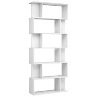 vidaXL Book Cabinet/Room Divider High Gloss White 80x24x192 cm Engineered Wood