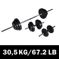 vidaXL Súprava činiek barbell a dumbbell 30,5 kg